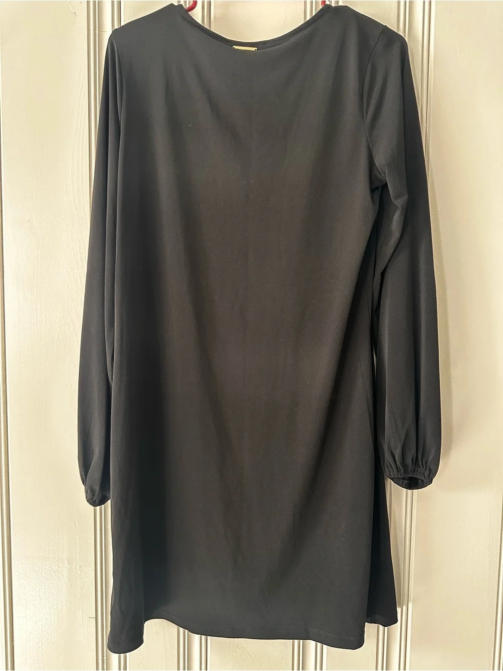 Michael Kors Black Long-Sleeve Mini Dress with Gold Grommet Detail